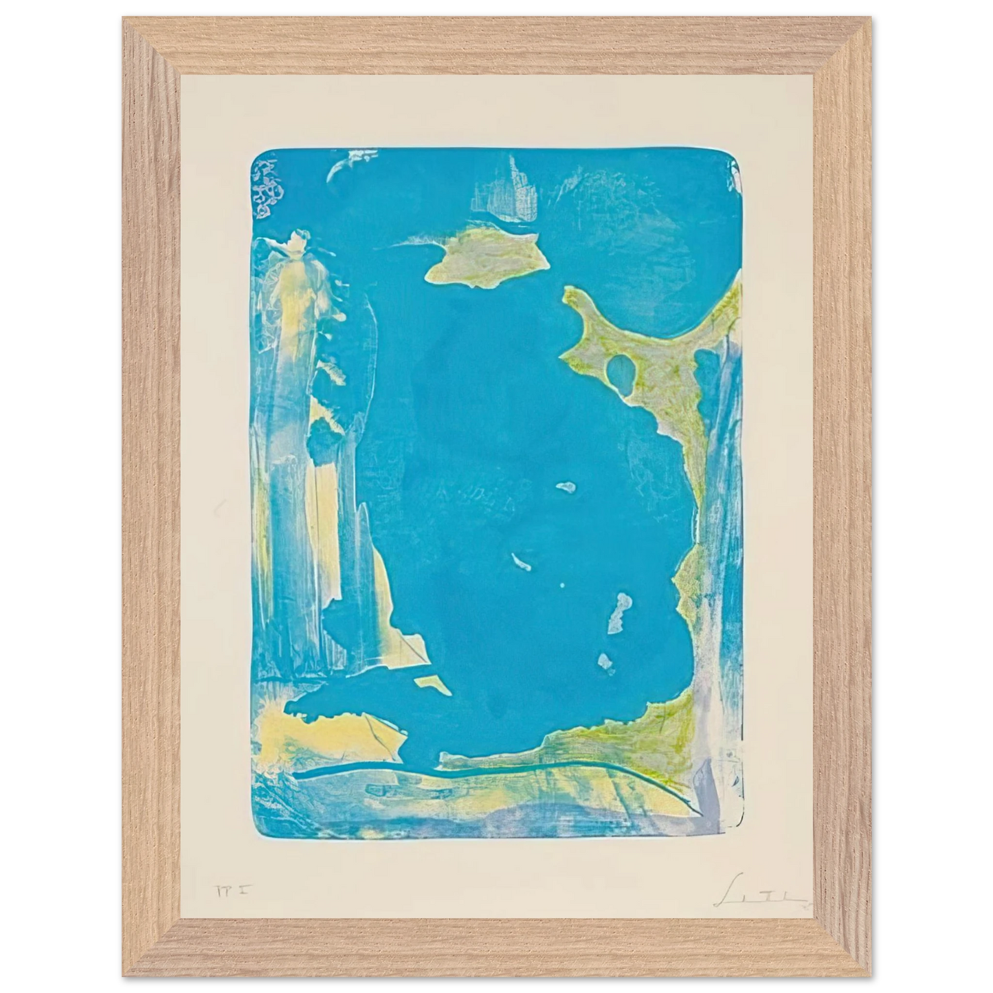 Helen Frankenthaler - Reflections IV - 1995 Wall art - 13x18 cm / 5x7 Inches - Premium Wooden Framed Poster With Fine Art Paper - Black frame