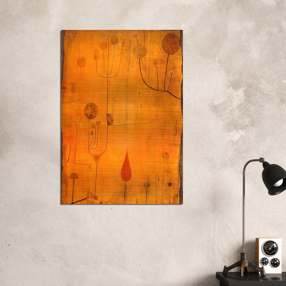 FRUITS ON RED 1930 - Paul Klee Brushed Aluminum Print - 70x100 cm / 28x40 inches | Paul Klee Aluminum Print | Paul Klee Prints