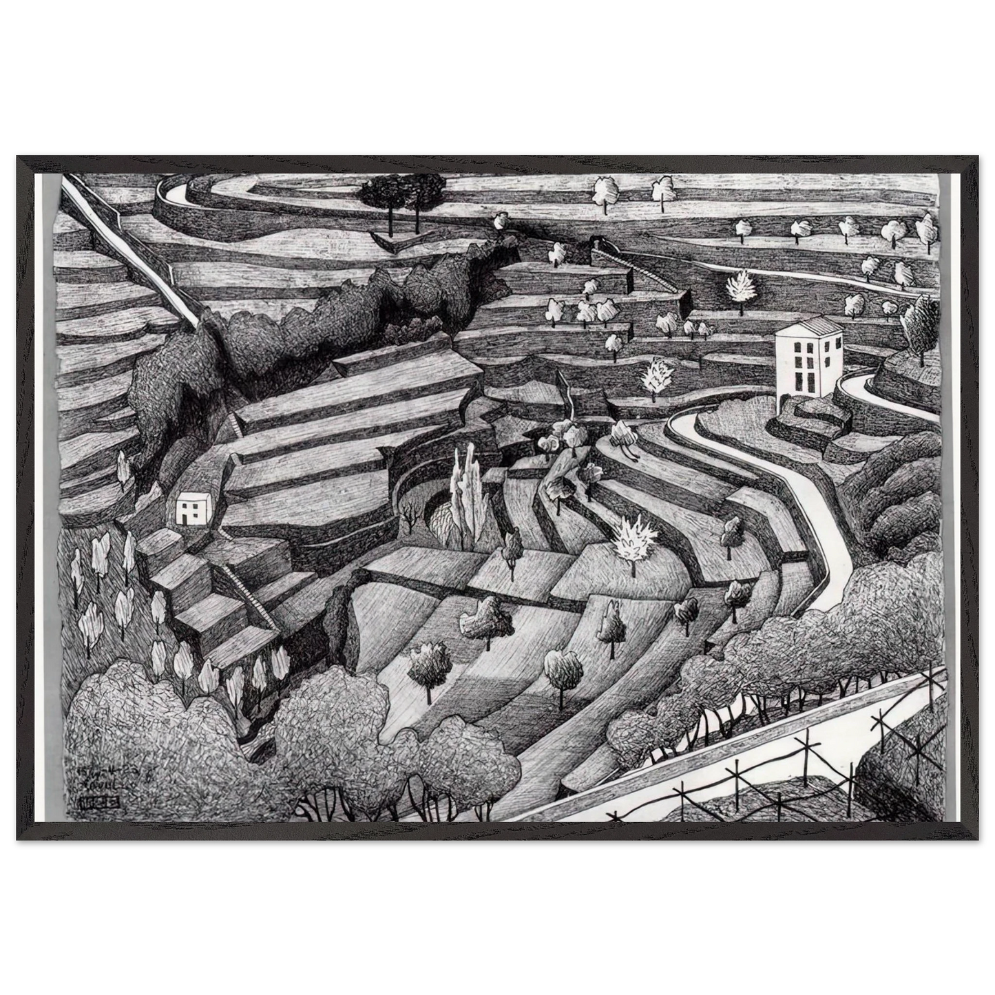 RAVELLO II - MC Escher Framed Art Print – Black Wooden Frame - Default Title - -Framed Art Print