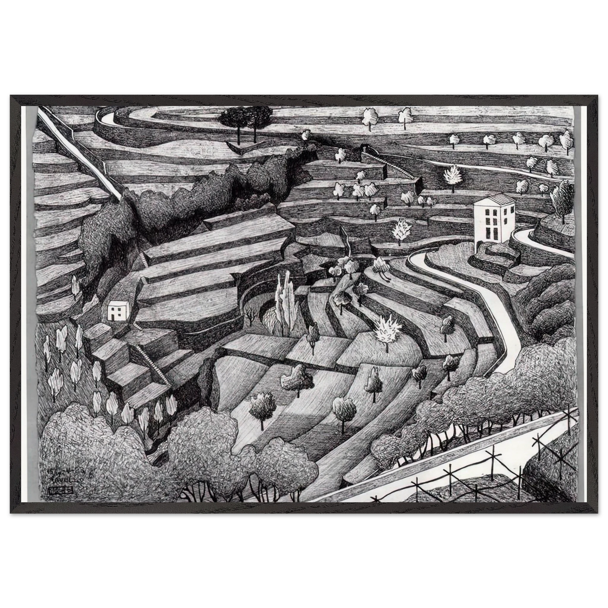 RAVELLO II - MC Escher Framed Art Print – Black Wooden Frame - Default Title - -Framed Art Print