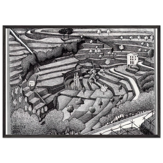 RAVELLO II - MC Escher Framed Art Print – Black Wooden Frame - Default Title - -Framed Art Print