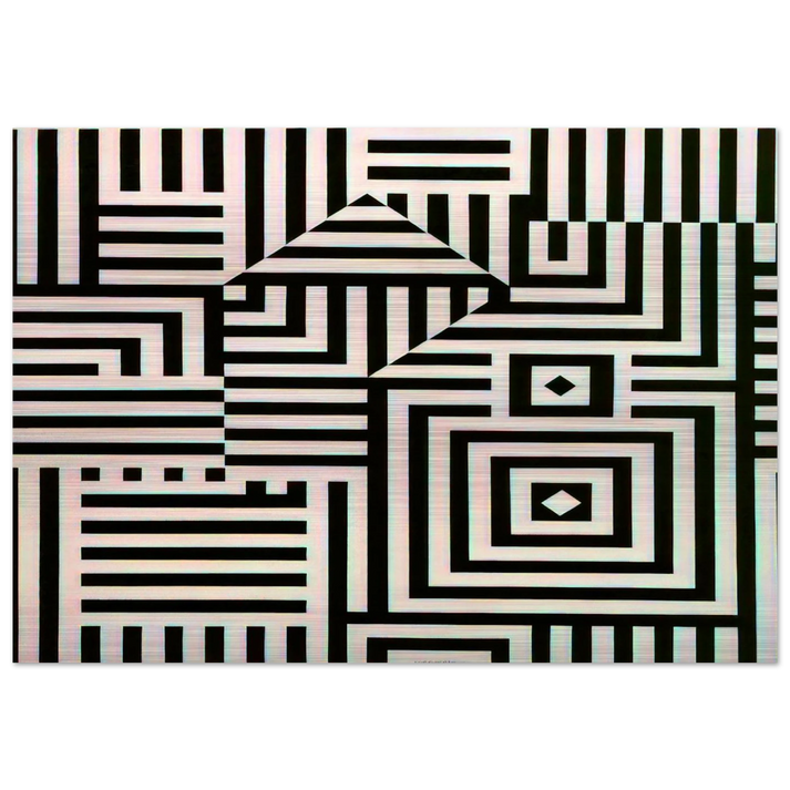 Riu-Kiu-C - 1960 - Victor Vasarely Brushed Aluminum Print - 70x100 cm / 28x40 inches | Victor Vasarely Aluminum Print | Victor Vasarely Prints