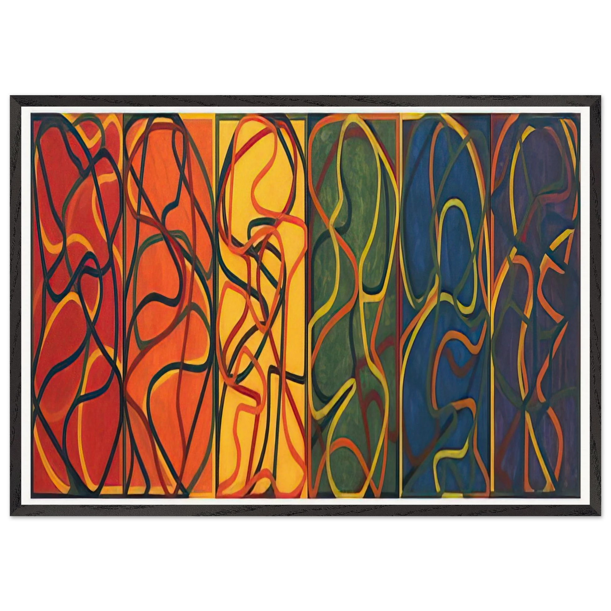 The Propitious Garden of Plane Image Version One - 2005 - Brice Marden Framed Art Print – Black Wooden Frame - Default Title - -Framed Art Print