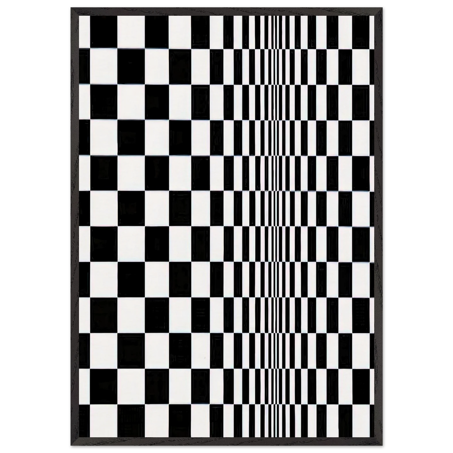 MOVEMENT IN SQUARES 1961 - Bridget Riley Framed Art Print – Black Wooden Frame - Default Title - -Framed Art Print