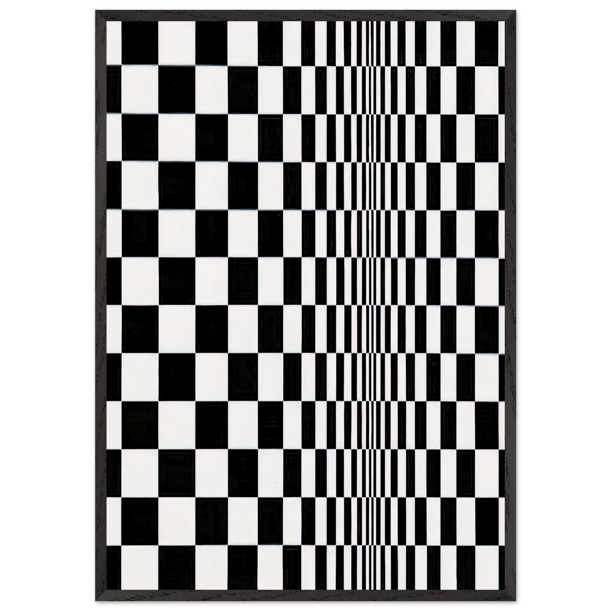 MOVEMENT IN SQUARES 1961 - Bridget Riley Framed Art Print – Black Wooden Frame - Default Title - -Framed Art Print