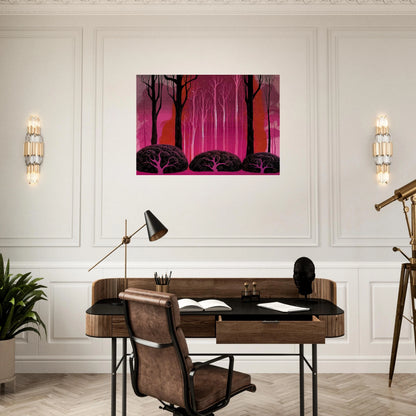 Crimson Glory - Eyvind Earle Brushed Aluminum Print - 70x100 cm / 28x40 inches | Eyvind Earle Aluminum Print | Eyvind Earle Prints