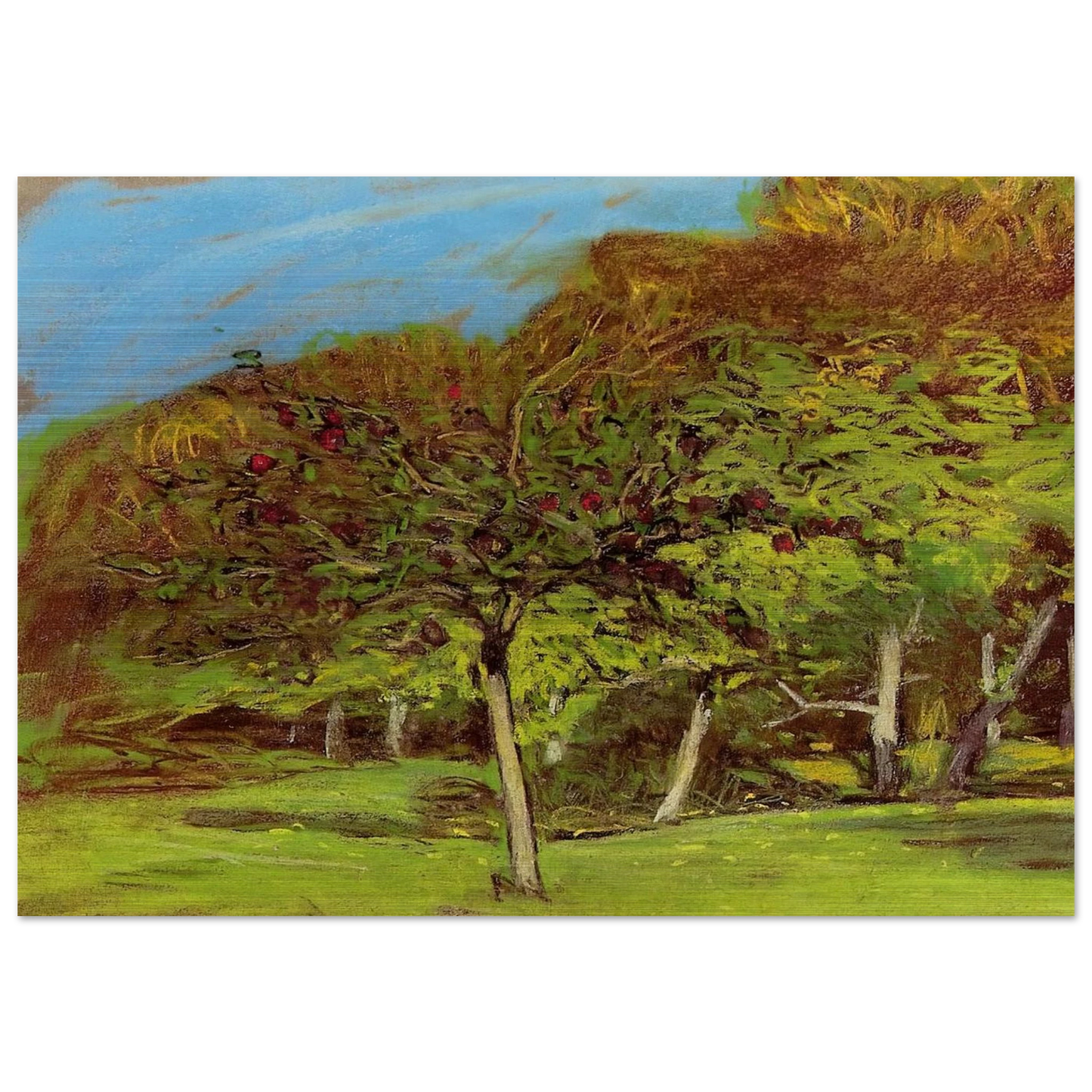 Fruit Trees - claude monet Brushed Aluminum Print - 70x100 cm / 28x40 inches | claude monet Aluminum Print | claude monet Prints