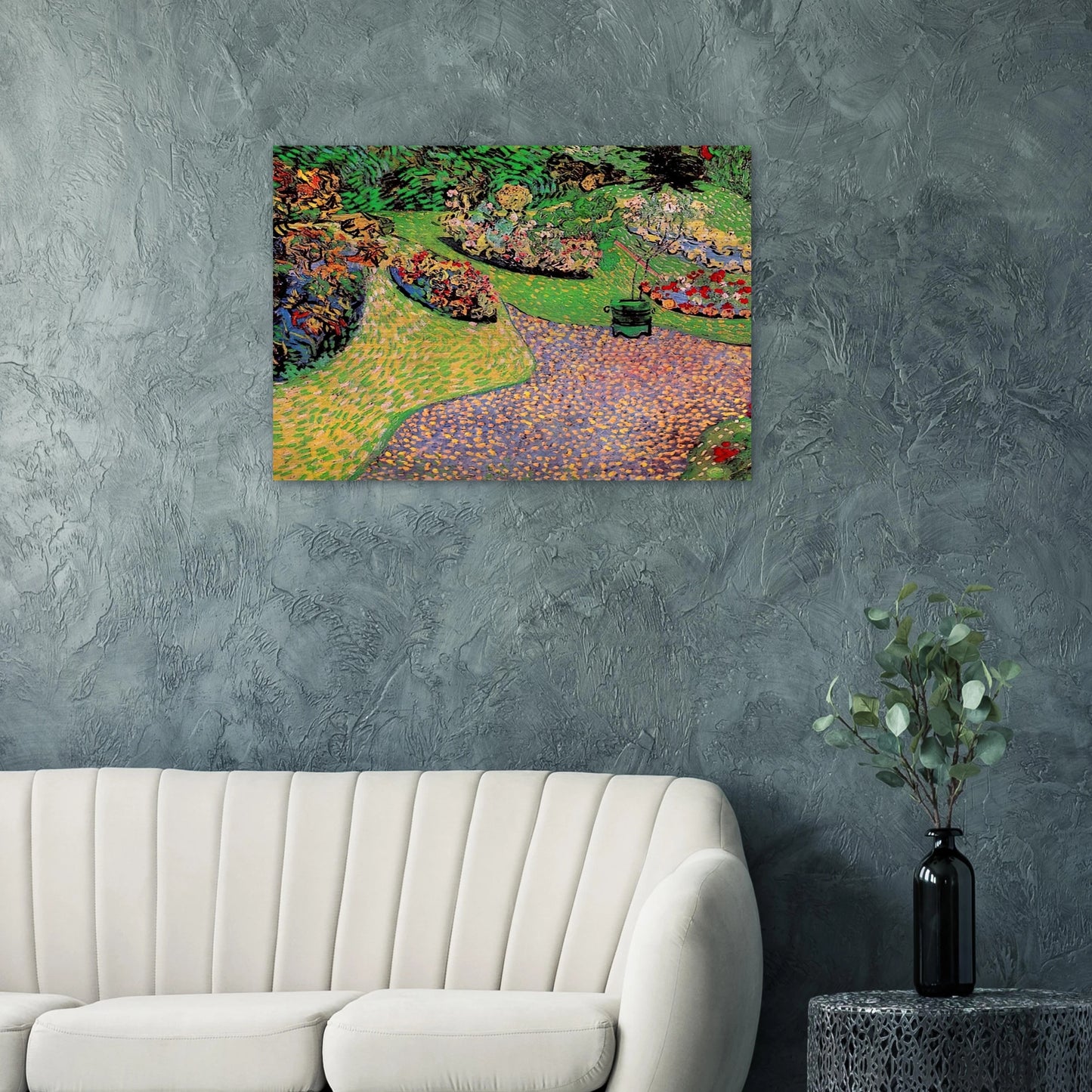 Garden in Auvers - Vincent van Gogh Brushed Aluminum Print - 70x100 cm / 28x40 inches | Vincent van Gogh Aluminum Print | Vincent van Gogh Prints