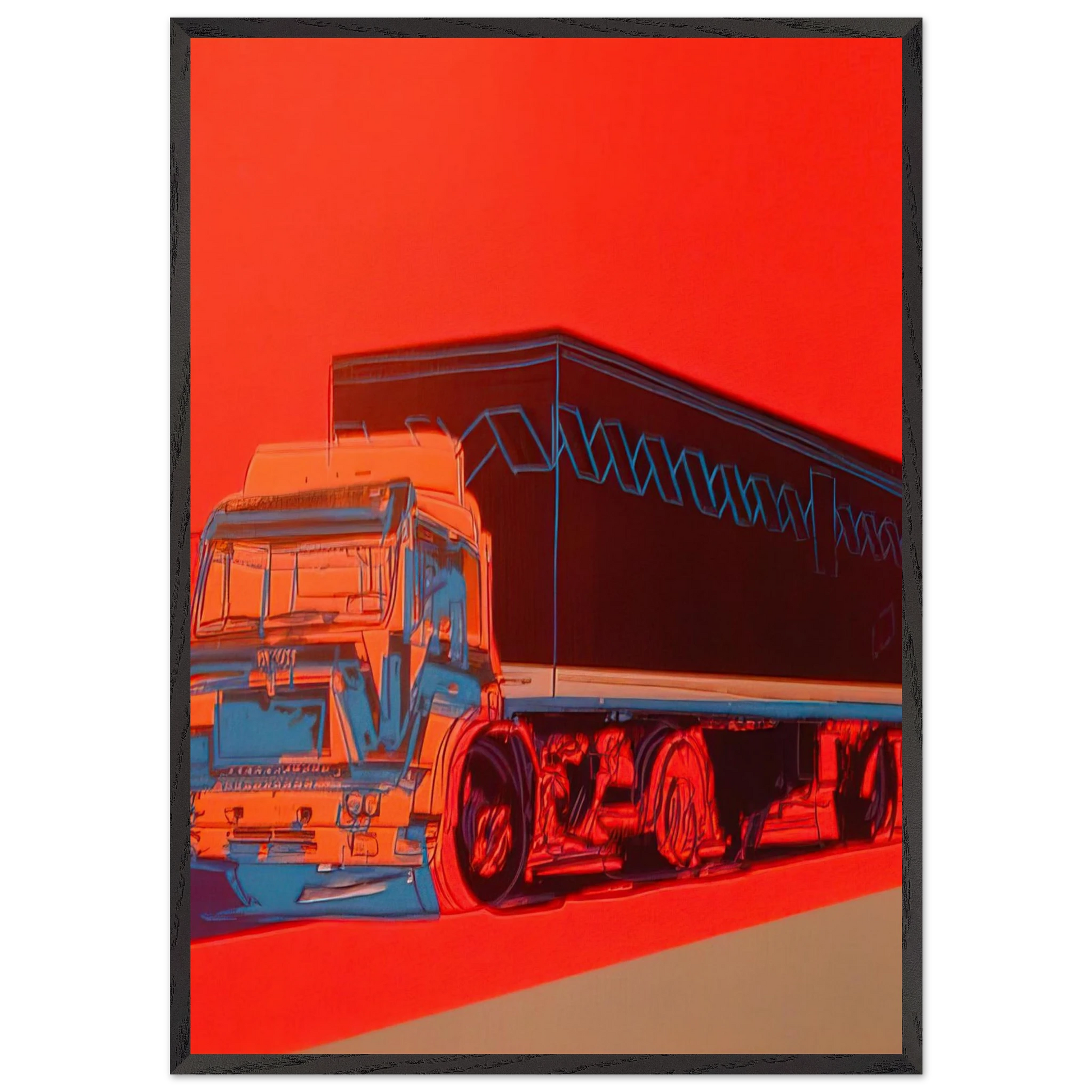 Truck Announcement - Andy Warhol 70x100 cm / 28x40 inches Framed Art Print – Black Wooden Frame