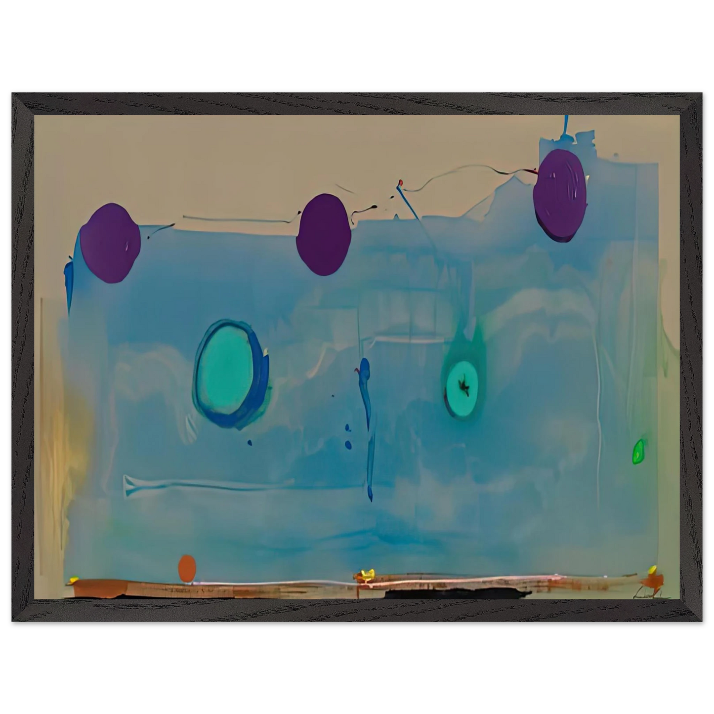 Helen Frankenthaler - Water Shadows, 1988- Wall Art - 21x29.7 cm / 8x12" - Premium Wooden Framed Poster With Fine Art Paper - Wood frame