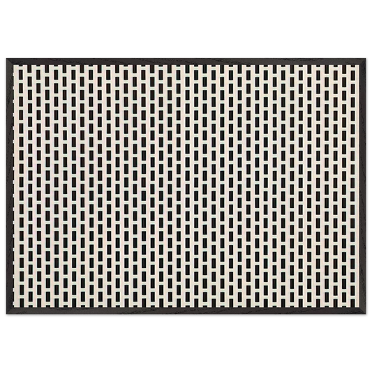 2 trames de carres1 trame de tirets - 1975 - Francois Morellet Framed Art Print – Black Wooden Frame - Default Title - -Framed Art Print