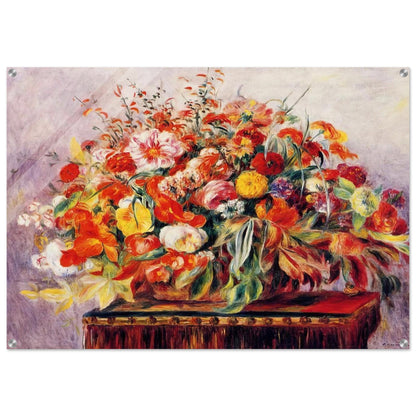 Basket of Flowers - Pierre-Auguste Renoir Acrylic Print - 70x100 cm / 28x40″ inches | Pierre-Auguste Renoir Wall Art | Pierre-Auguste Renoir Prints