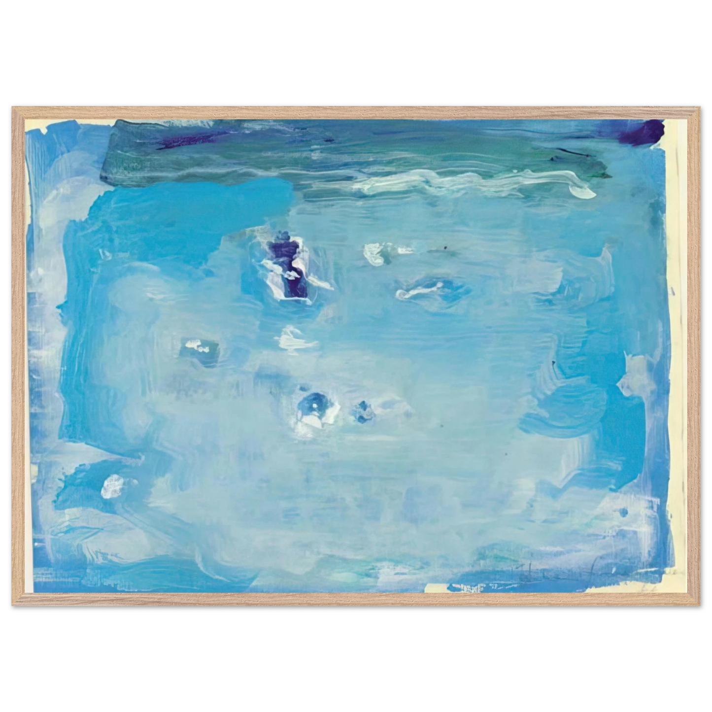 Helen Frankenthaler - Untitled - Color Field Painting, Lyrical Abstraction Wall art - 30x40 cm / 12x16 inches - Premium Wooden Framed Poster With Fine Art Paper - White frame