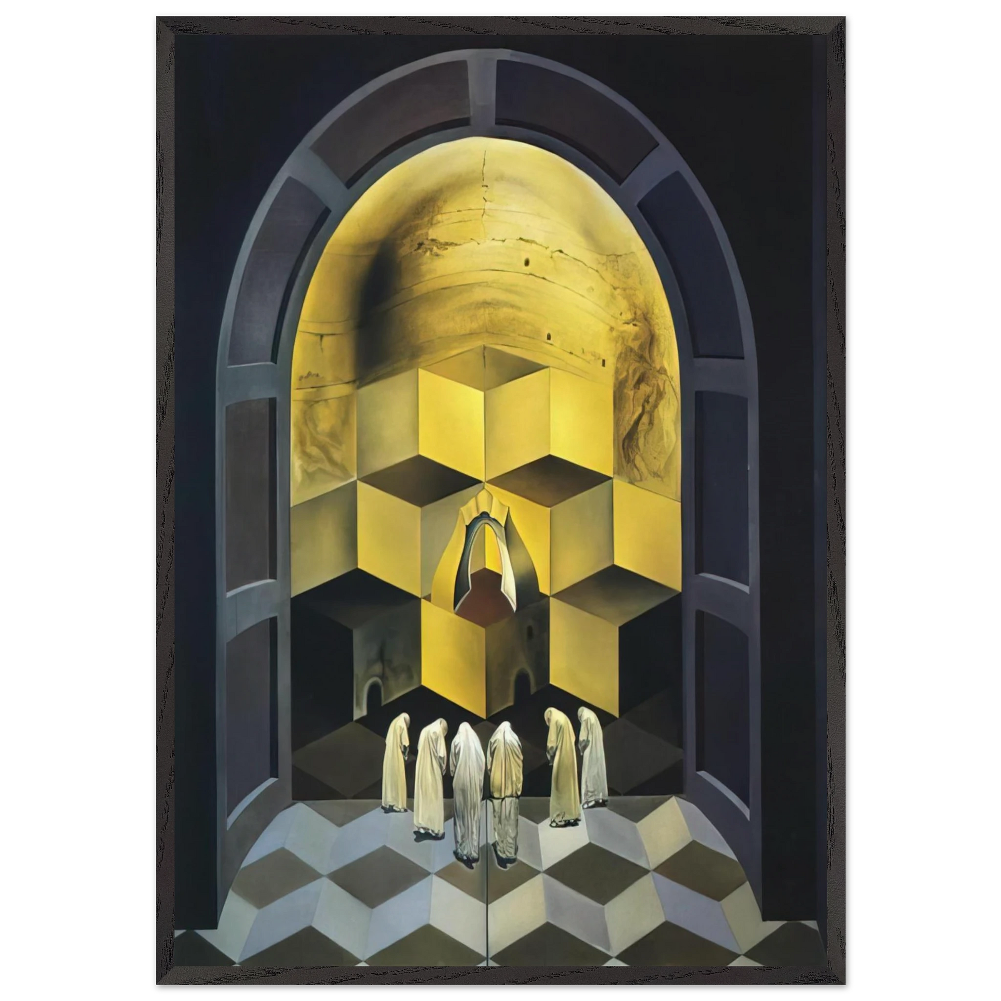 SKULL OF ZURBARAN - Salvador Dali Framed Art Print – Black Wooden Frame - Default Title - -Framed Art Print