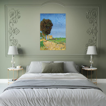 A Lane near Arles - Vincent van Gogh Brushed Aluminum Print - 70x100 cm / 28x40 inches | Vincent van Gogh Aluminum Print | Vincent van Gogh Prints