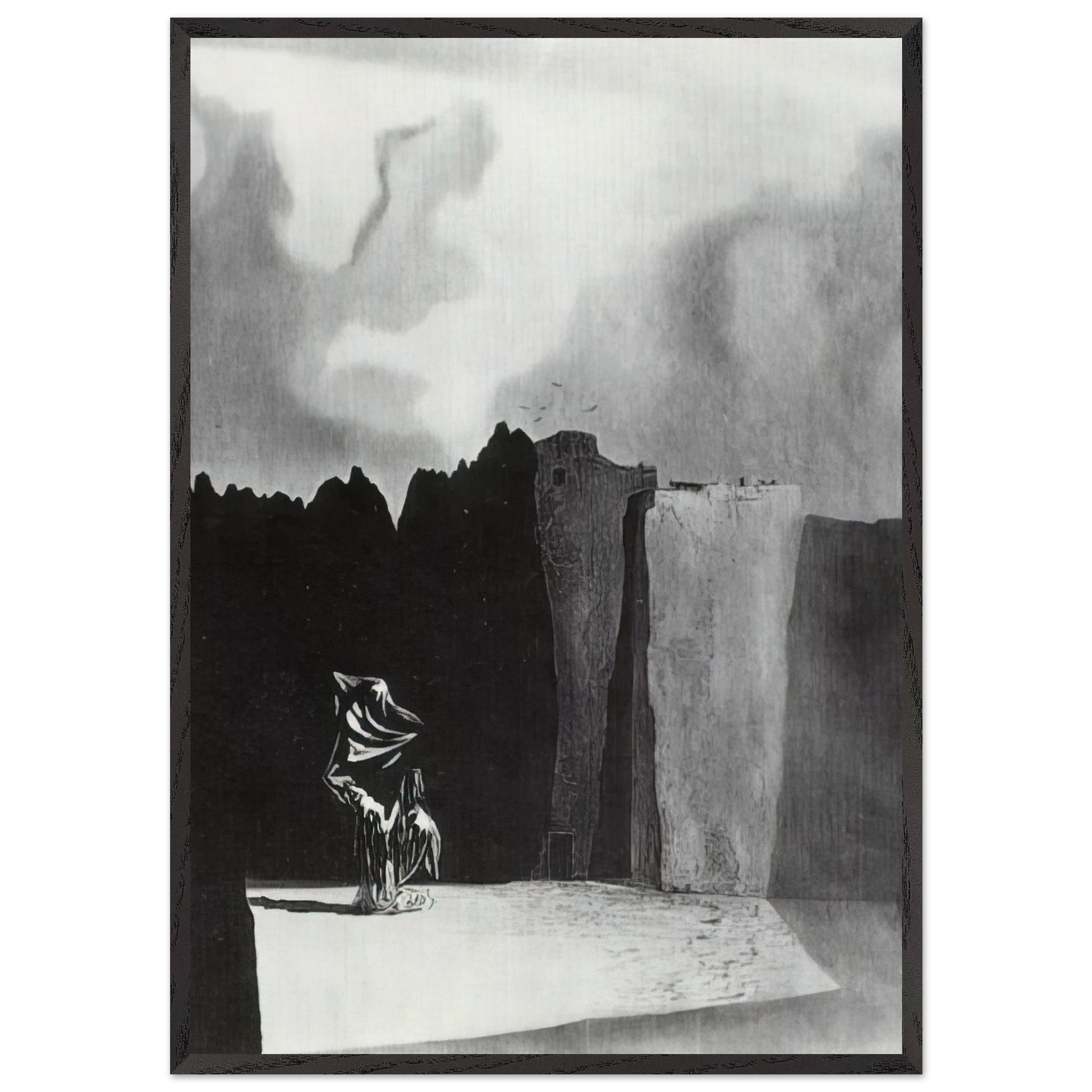 WEST SIDE OF THE ISLE OF THE DEAD - Salvador Dali Framed Art Print – Black Wooden Frame - Default Title - -Framed Art Print