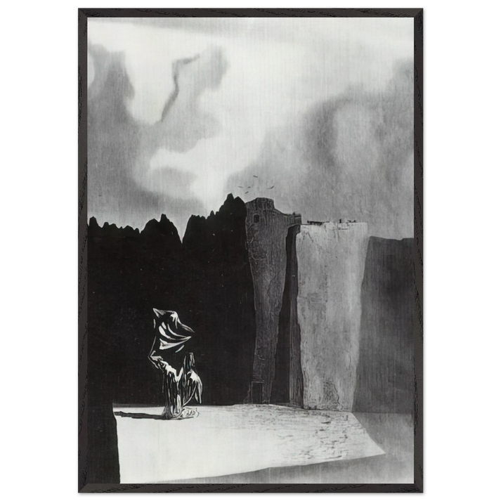 WEST SIDE OF THE ISLE OF THE DEAD - Salvador Dali 70x100 cm / 28x40 inches Framed Art Print – Black Wooden Frame