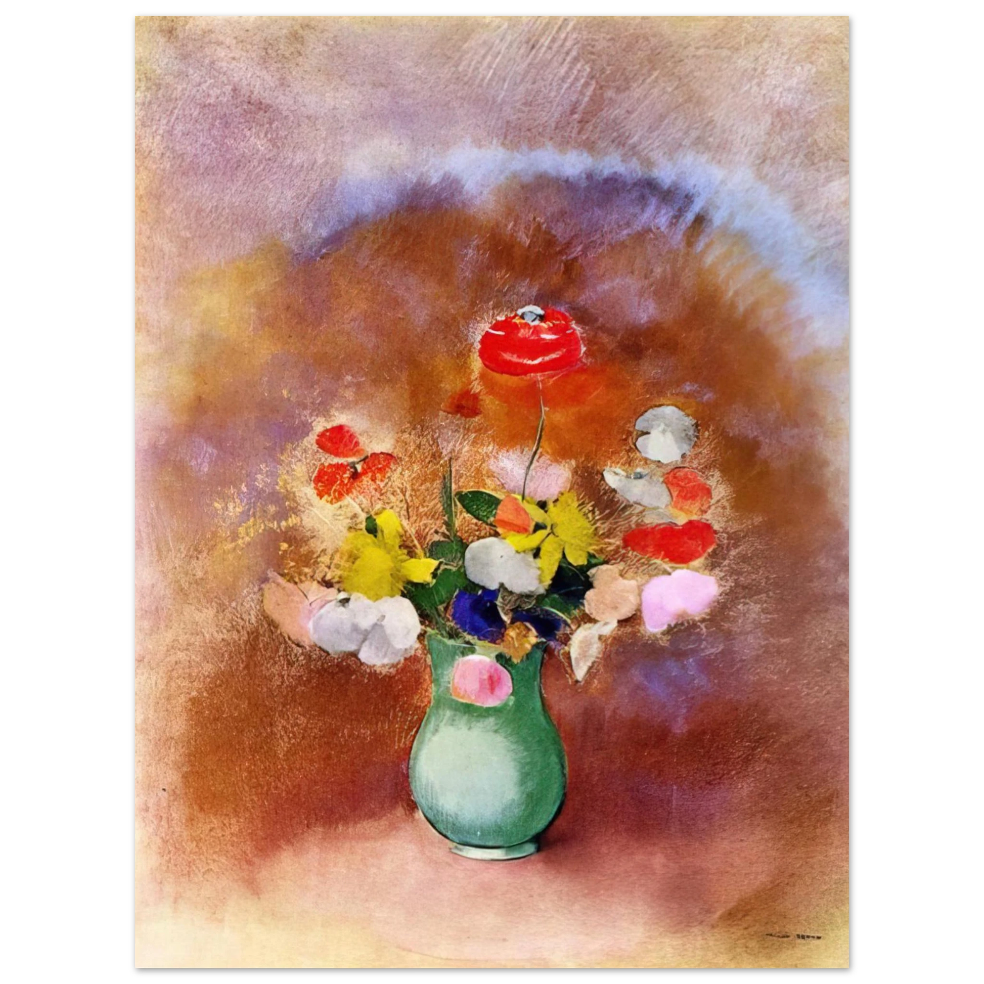 Odilon Redon - POPPIES IN A VASE Fine Art Poster - Default Title