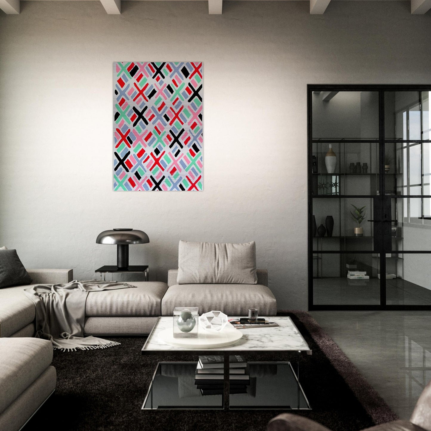 COMPOSITION 34 - Sonia Delaunay Brushed Aluminum Print - 70x100 cm / 28x40 inches | Sonia Delaunay Aluminum Print | Sonia Delaunay Prints