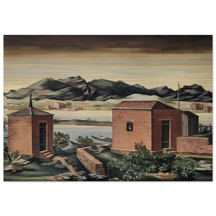Imbarcadero a Zurigo - 1927 - Julius Bissier Brushed Aluminum Print - 70x100 cm / 28x40 inches | Julius Bissier Aluminum Print | Julius Bissier Prints