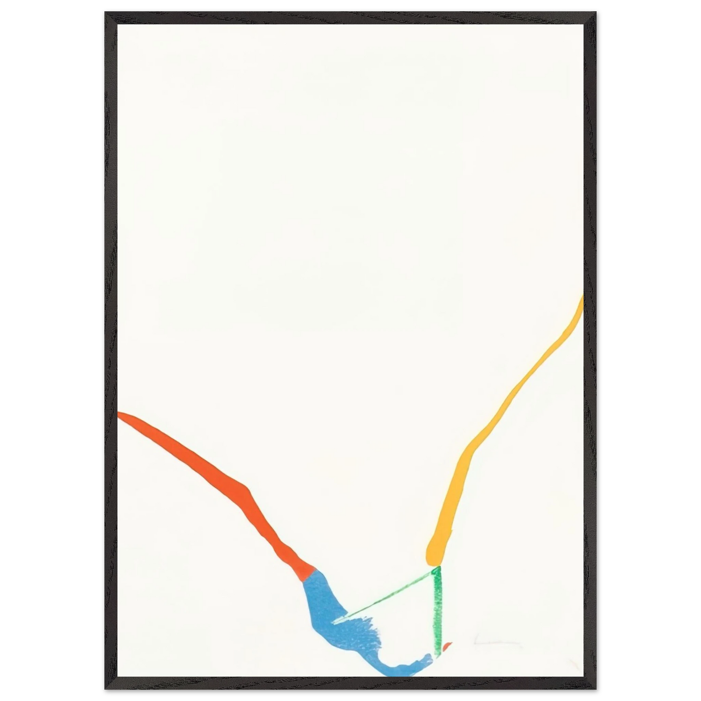 Helen Frankenthaler - What Red Lines Can Do - 1970 Wall art - A1 (59.4 x 84.1  cm) - Premium Wooden Framed Poster With Fine Art Paper - Black frame