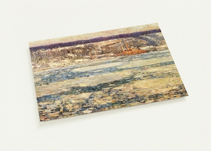 Ice on the Hudson By Childe Hassam Pack of 10 Post Cards | Childe Hassam Post Cards | A6 (10.5 x 14.8 cm) - 4.1 x 5.8 inches
