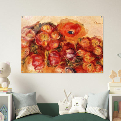 Study of Flowers Anemones and Tulips - Pierre-Auguste Renoir Acrylic Print - 70x100 cm / 28x40″ inches