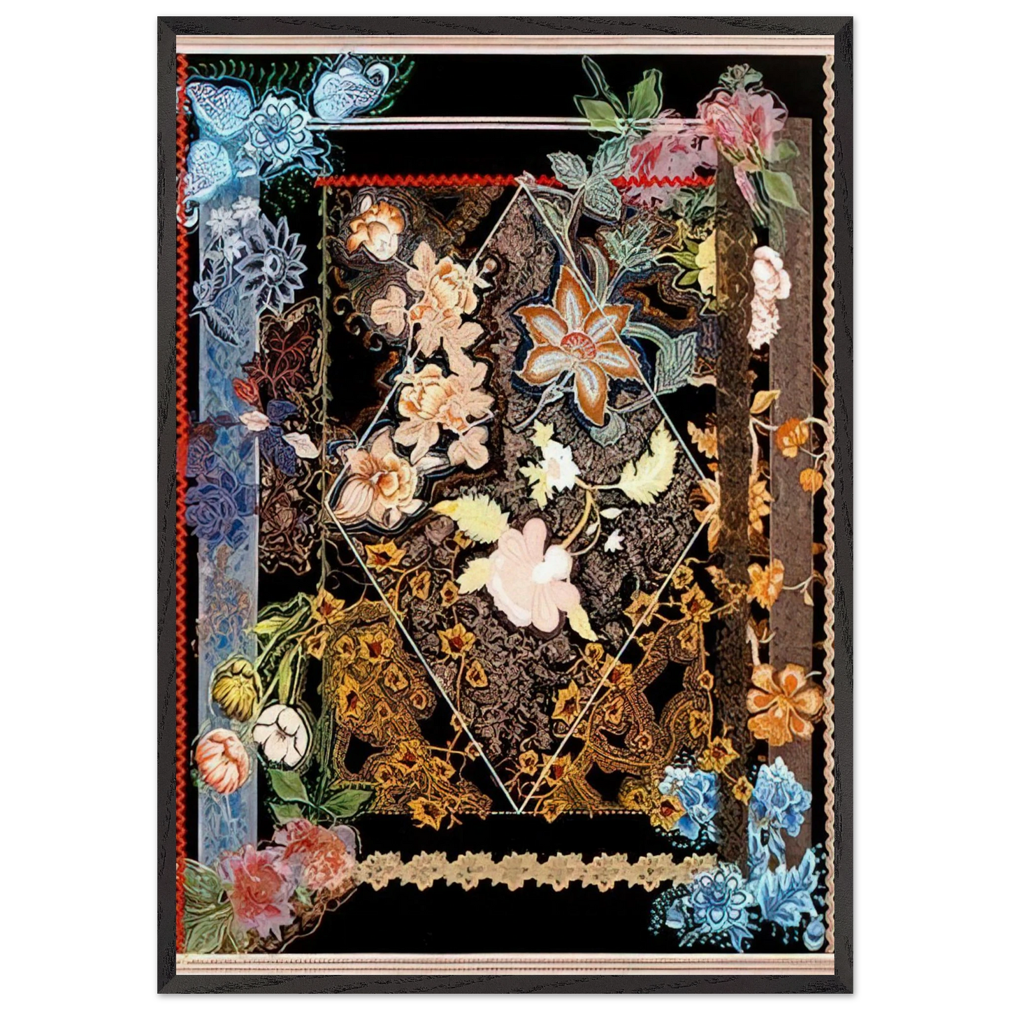 Gates of Paradise - 1980 - Miriam Schapiro Framed Art Print – Black Wooden Frame - Default Title - -Framed Art Print