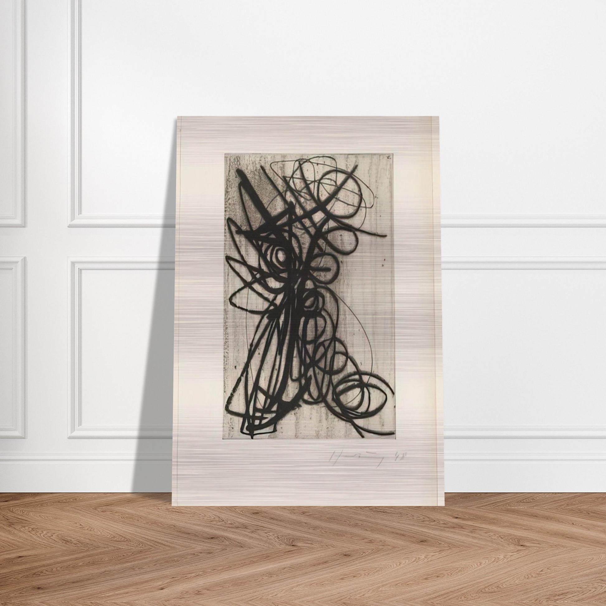 Composition - 1948 - Hans Hartung Brushed Aluminum Print - 70x100 cm / 28x40 inches | Hans Hartung Aluminum Print | Hans Hartung Prints