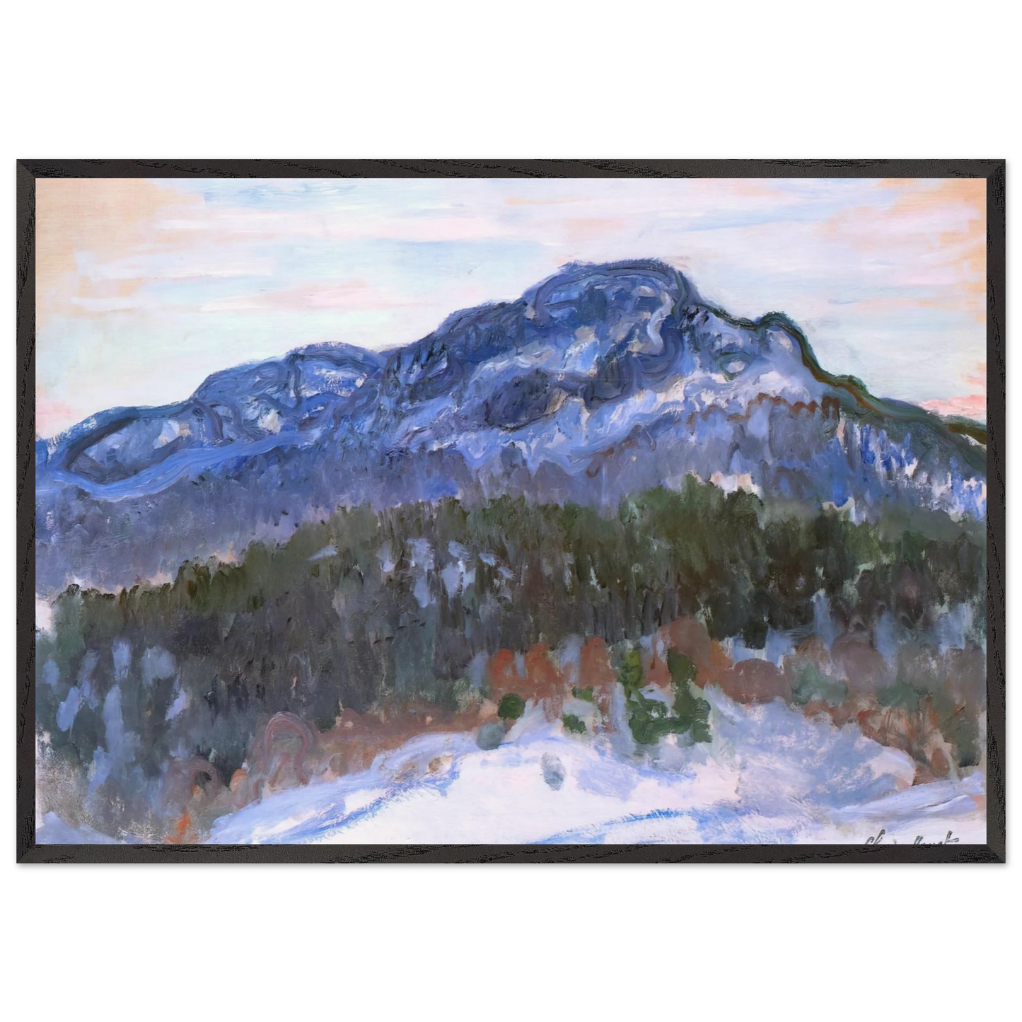 Mount Kolsaas - claude monet Framed Art Print – Black Wooden Frame - Default Title - -Framed Art Print