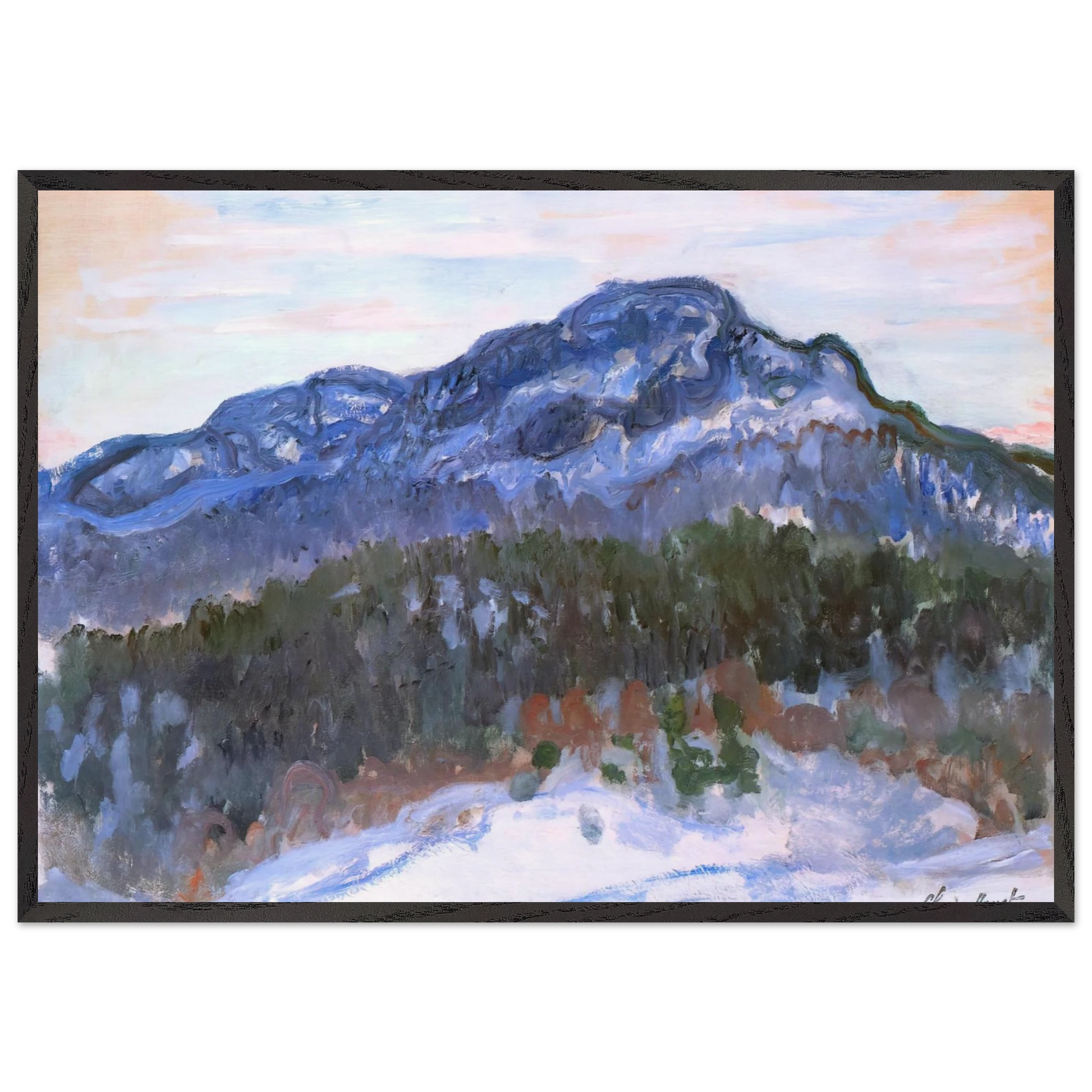 Mount Kolsaas - claude monet Framed Art Print – Black Wooden Frame - Default Title - -Framed Art Print