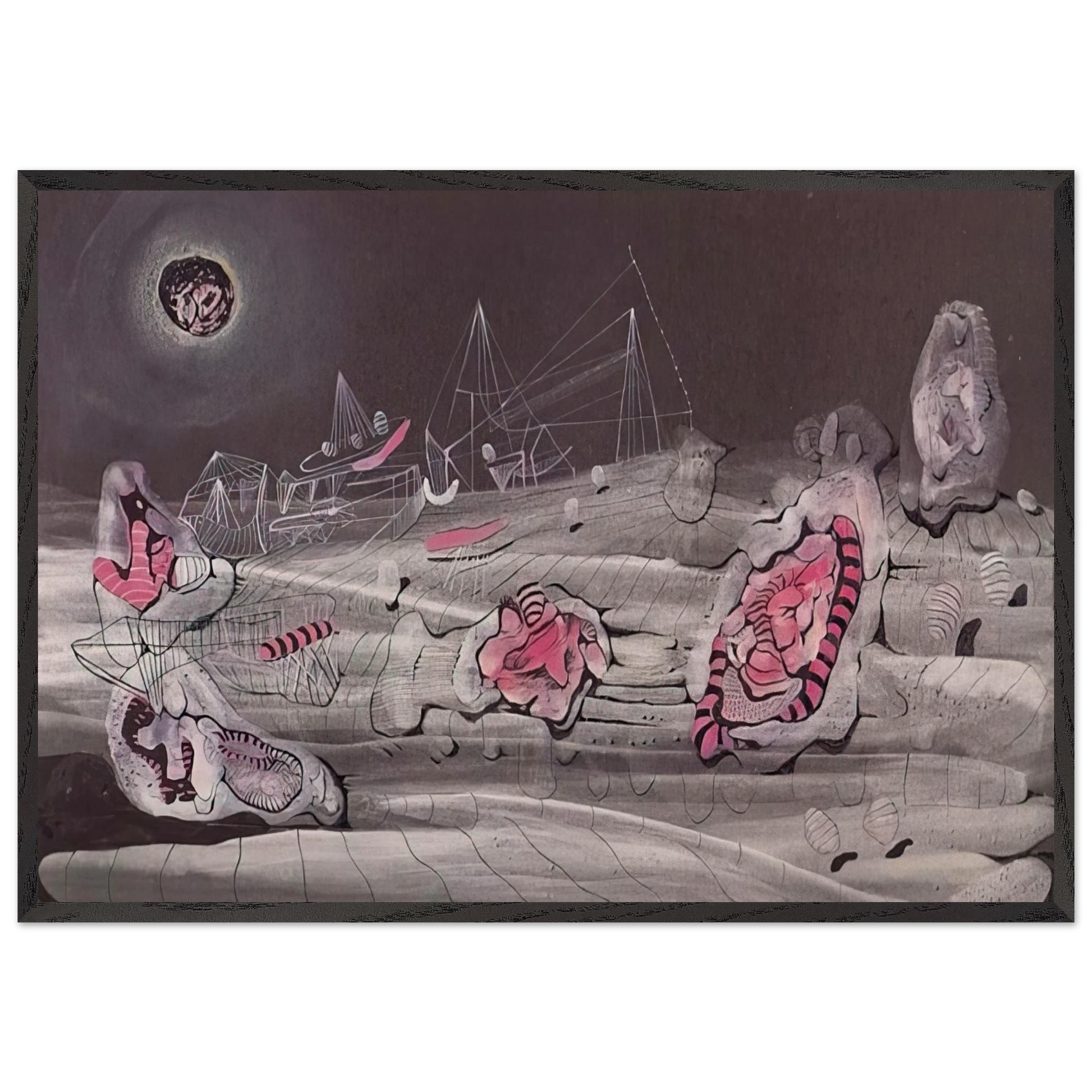 DARK LIGHT 1940 - Roberto Matta Framed Art Print – Black Wooden Frame - Default Title - -Framed Art Print
