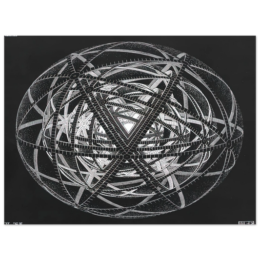 MC Escher - CONCENTRIC RINDS Wall Art - 21x29.7 cm / 8x12" - Fine Art Poster - -