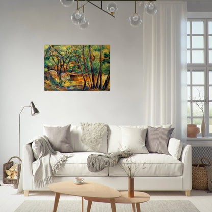 Millstone and Cistern Under Trees - Paul Cézanne Brushed Aluminum Print - 70x100 cm / 28x40 inches | Paul Cézanne Aluminum Print | Paul Cézanne Prints