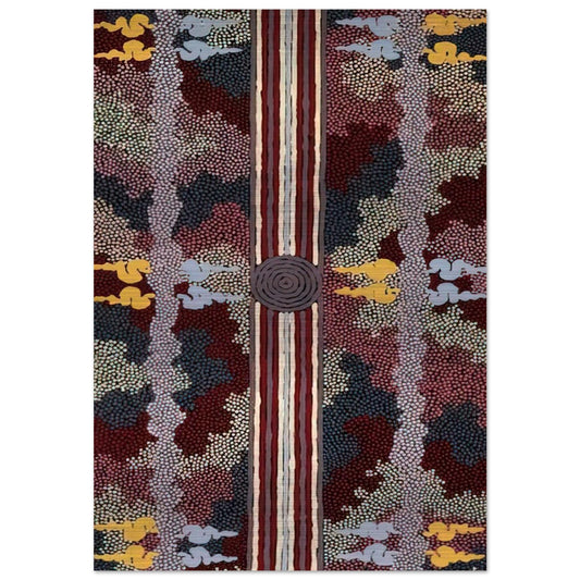 Corkwood Dreaming - 1996 - Clifford Possum Tjapaltjarri Brushed Aluminum Print - 70x100 cm / 28x40 inches | Clifford Possum Tjapaltjarri Aluminum Print | Clifford Possum Tjapaltjarri Prints