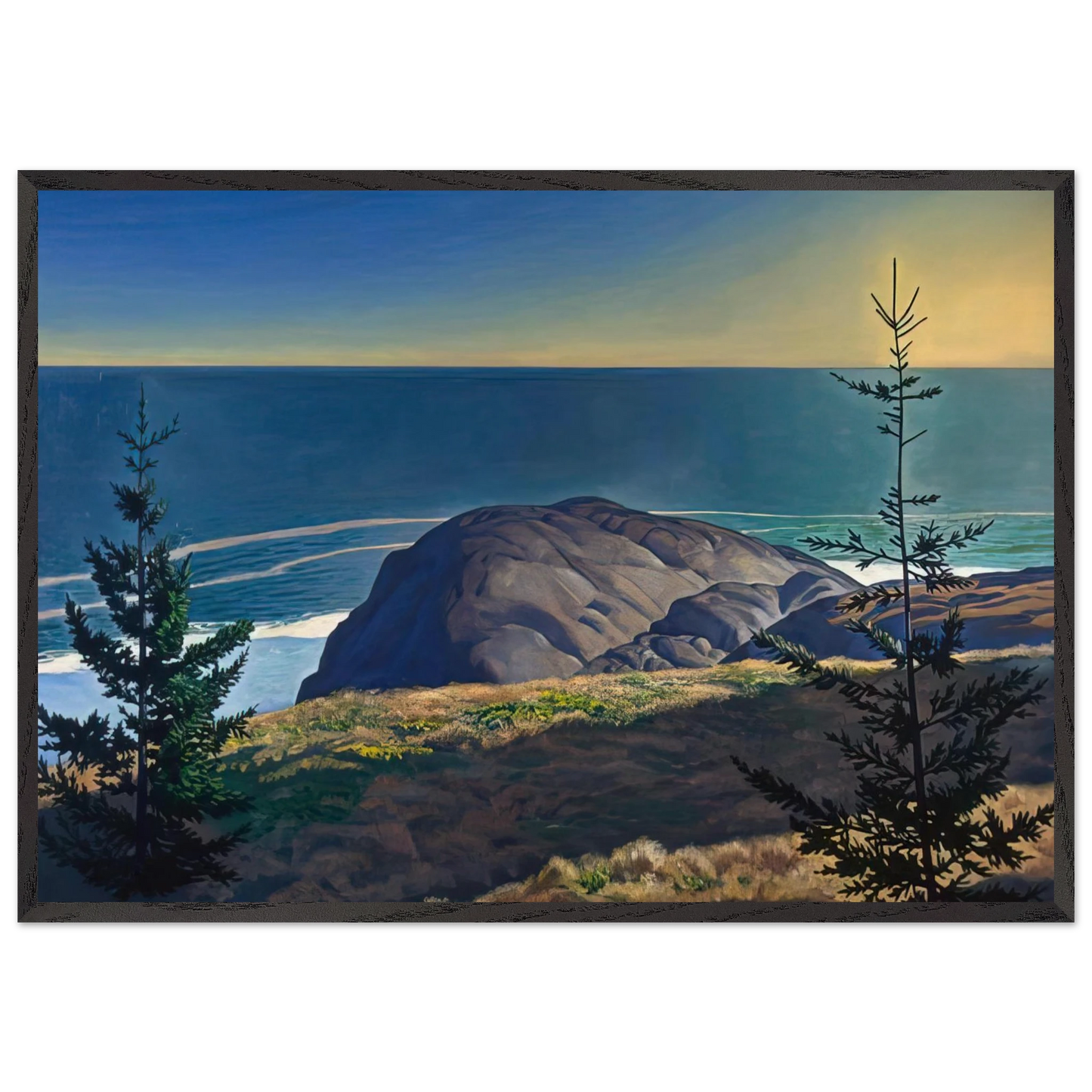 Young Spruces Maine Coast - Rockwell Kent Framed Art Print – Black Wooden Frame - Default Title - -Framed Art Print