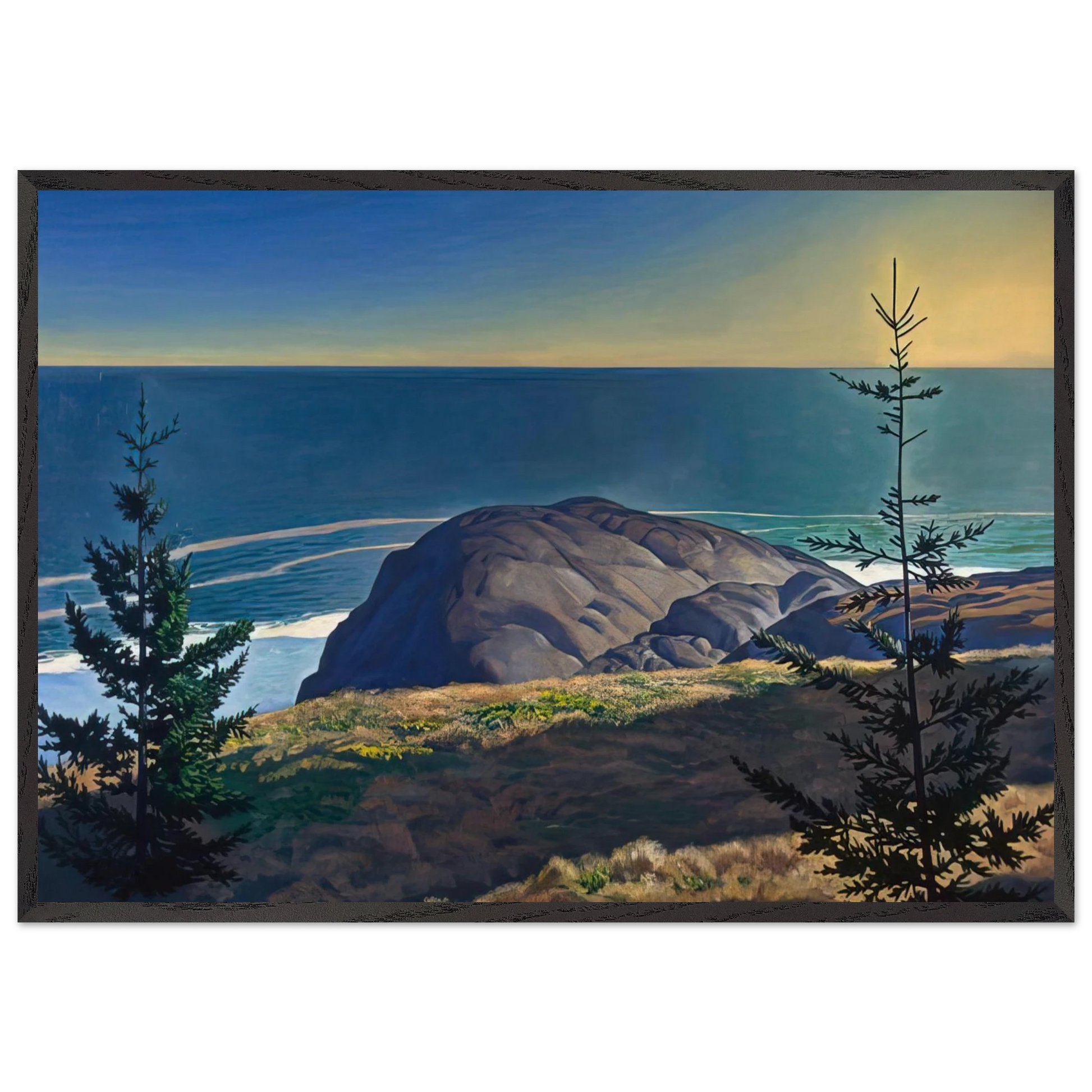 Young Spruces Maine Coast - Rockwell Kent Framed Art Print – Black Wooden Frame - Default Title - -Framed Art Print