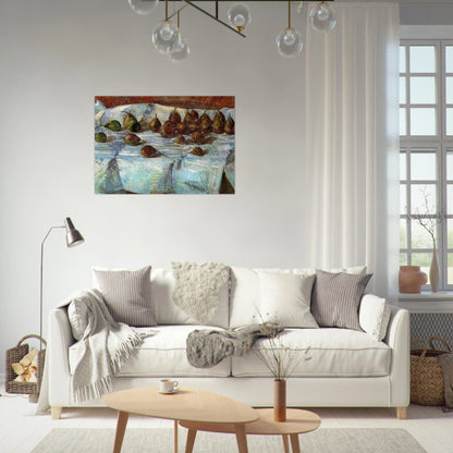 Winter Sickle Pears - Childe Hassam Brushed Aluminum Print - 70x100 cm / 28x40 inches | Childe Hassam Aluminum Print | Childe Hassam Prints