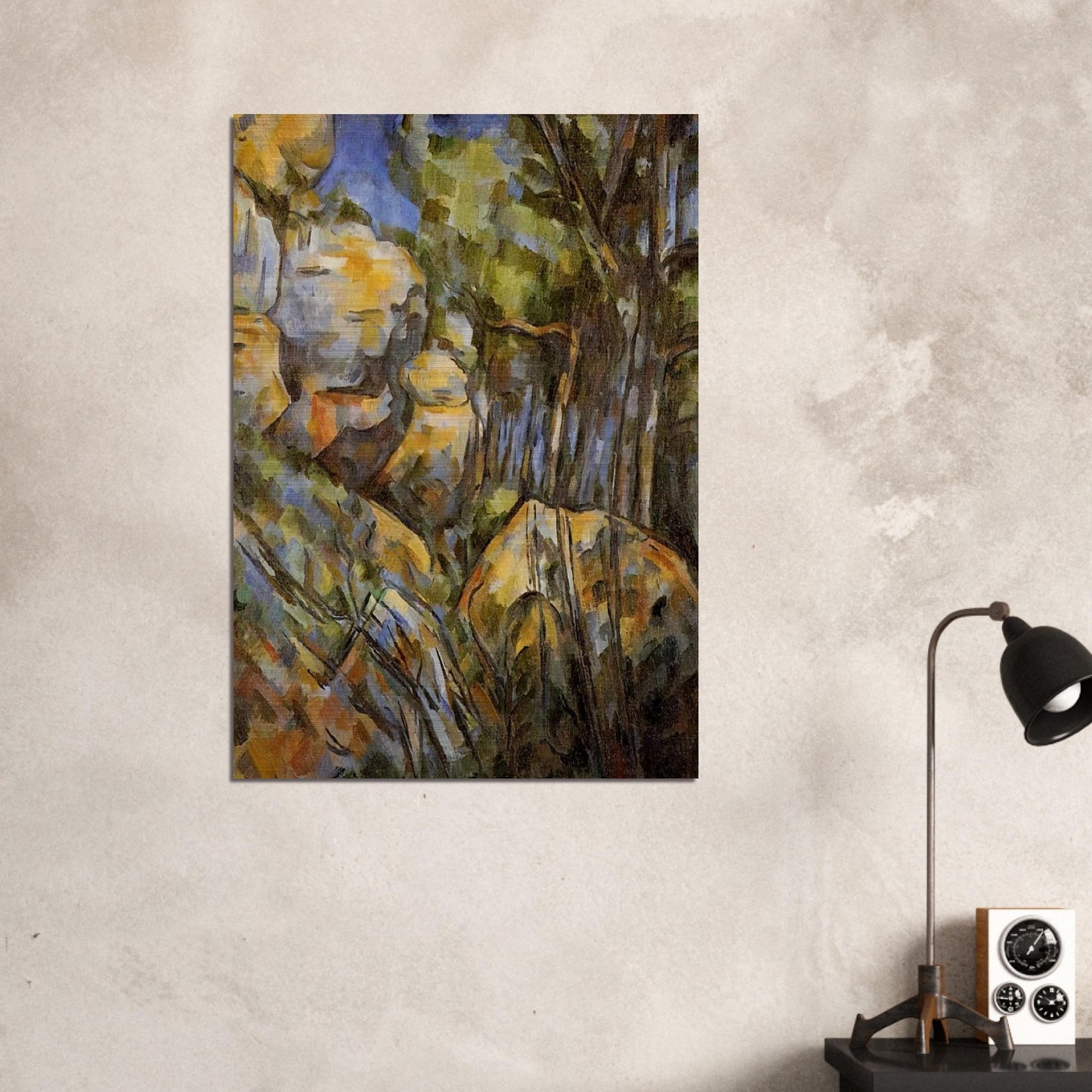 Rocks near the Caves below the Chateau Noir - Paul Cézanne Brushed Aluminum Print - 70x100 cm / 28x40 inches | Paul Cézanne Aluminum Print | Paul Cézanne Prints