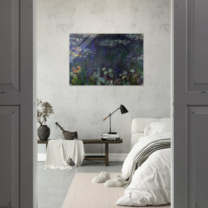 Water Lilies, Green Reflection left half - claude monet Acrylic Print - 70x100 cm / 28x40″ inches | claude monet Wall Art | claude monet Prints