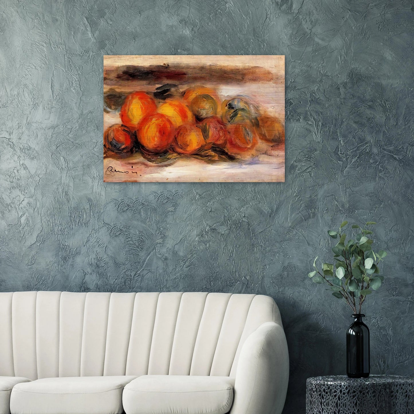 Still Life with Peaches - Pierre-Auguste Renoir Brushed Aluminum Print - 70x100 cm / 28x40 inches | Pierre-Auguste Renoir Aluminum Print | Pierre-Auguste Renoir Prints