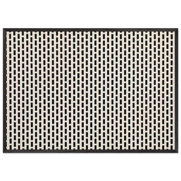 2 trames de carres1 trame de tirets - 1975 - Francois Morellet 70x100 cm / 28x40 inches Framed Art Print – Black Wooden Frame