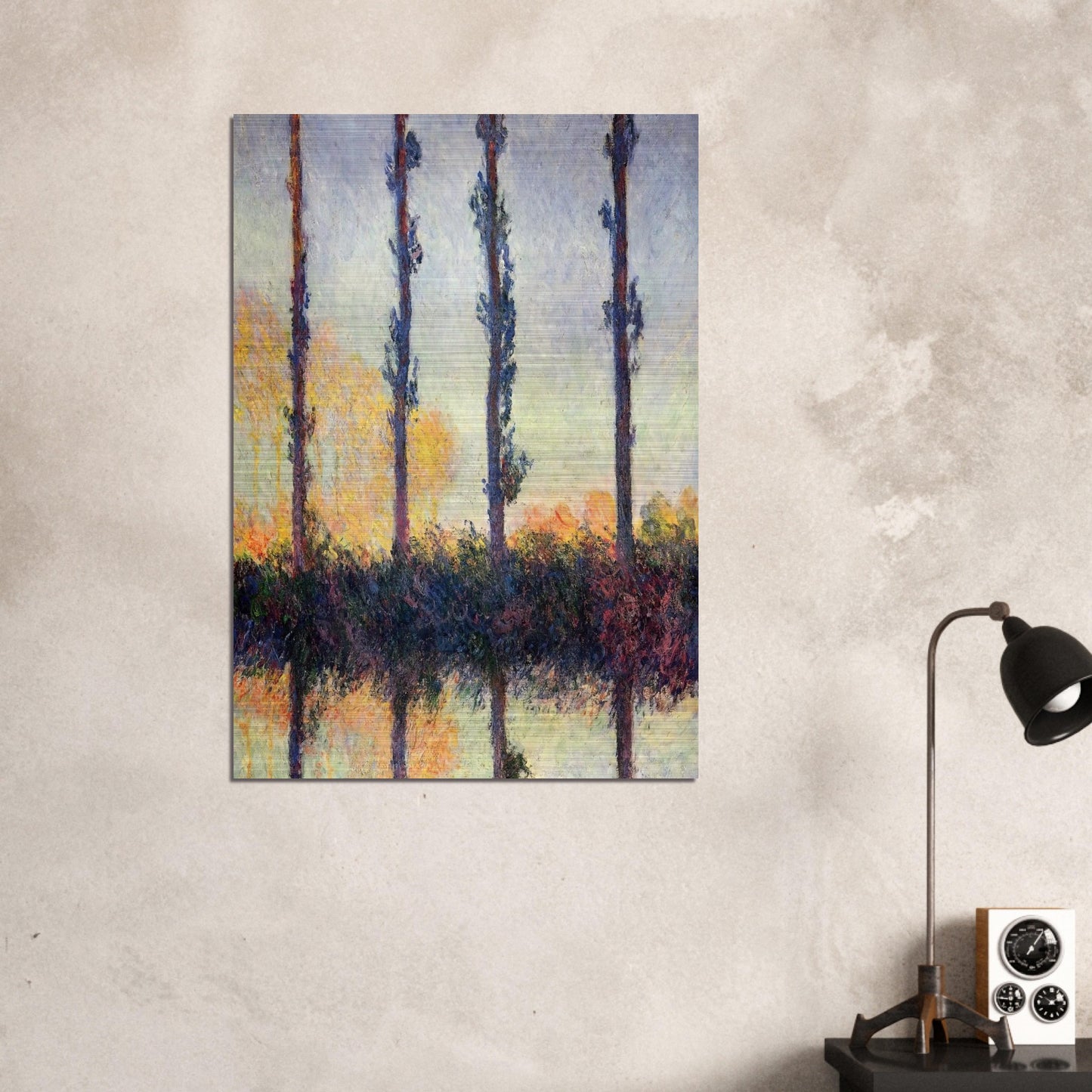 Poplars Four Trees - claude monet Brushed Aluminum Print - 70x100 cm / 28x40 inches | claude monet Aluminum Print | claude monet Prints