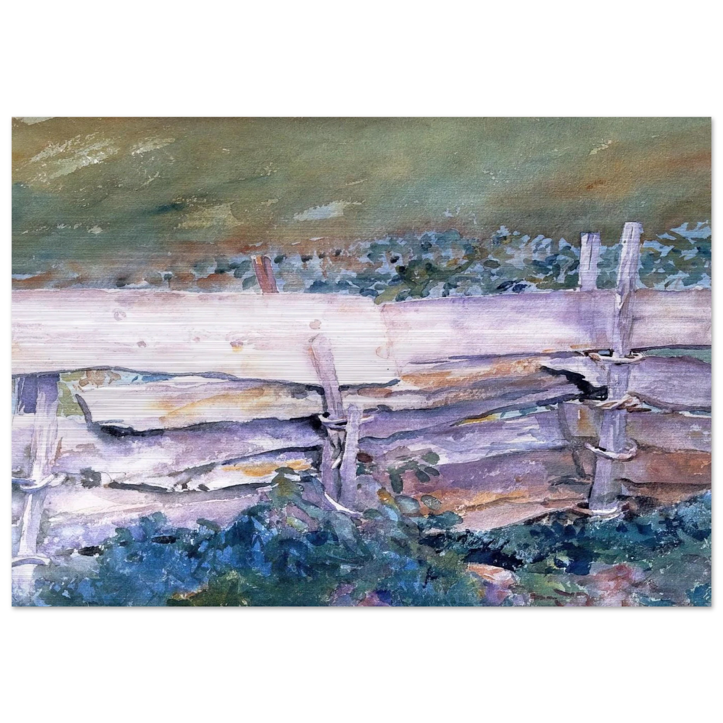 The Fence - John Singer Sargent Brushed Aluminum Print - 70x100 cm / 28x40 inches | John Singer Sargent Aluminum Print | John Singer Sargent Prints