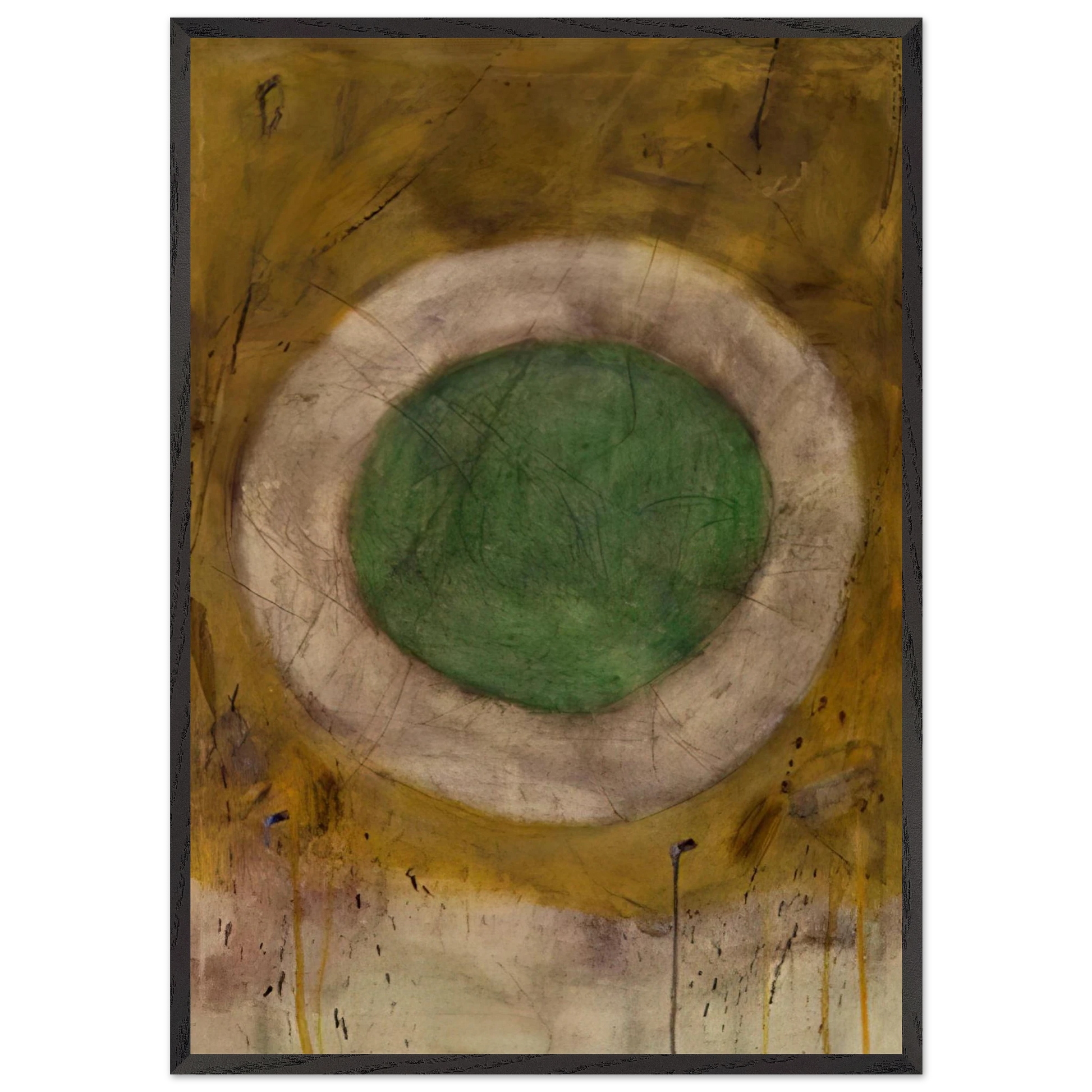 Wall artGreen Glow - 1958 - Gene Davis Framed Art Print – Black Wooden Frame - Default Title - -Framed Art Print