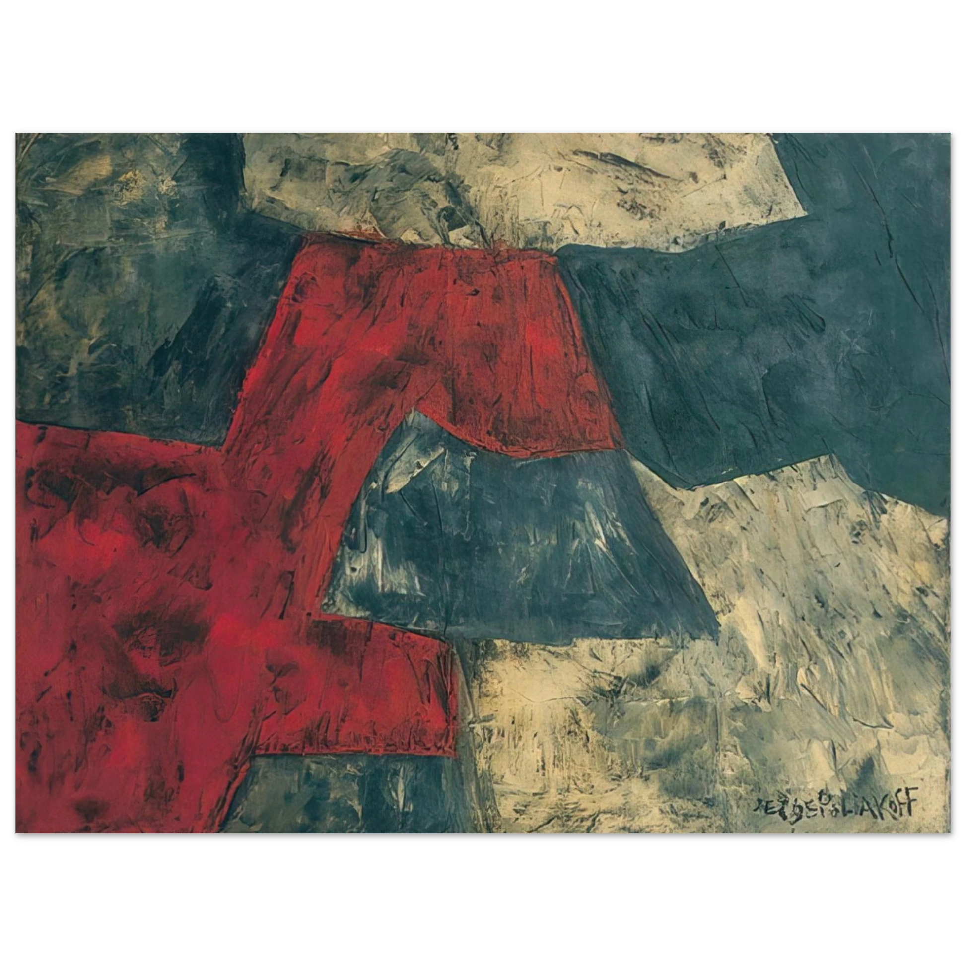 Serge Poliakoff - Composition - 1958 Fine Art Poster - Default Title