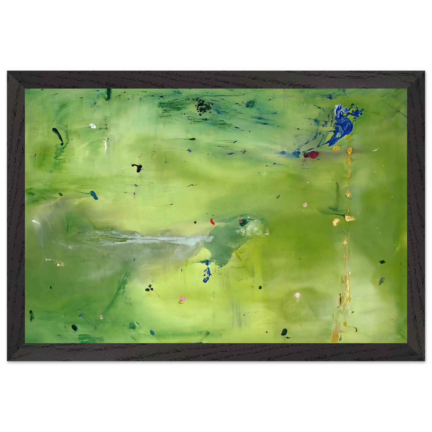 Helen Frankenthaler - A Green Thought in a Green Shade - 1981 Wall art - 13x18 cm / 5x7 Inches - Premium Wooden Framed Poster With Fine Art Paper - Wood frame
