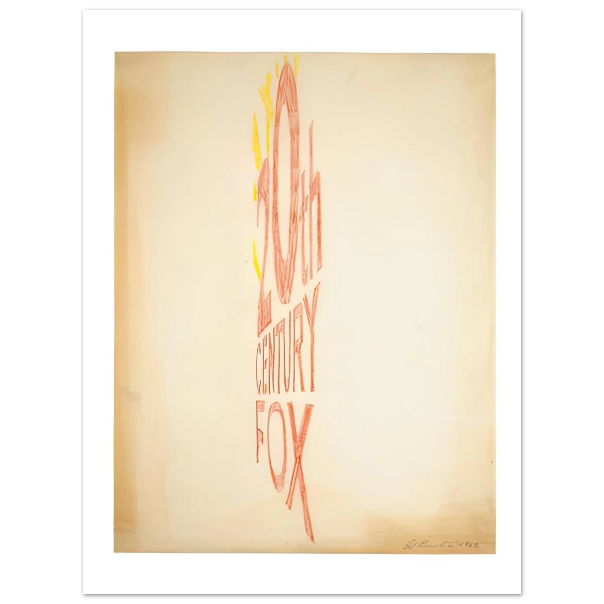 Edward Ruscha - ANGLE STUDY LARGE TRADEMARK 1962 Fine Art Poster - Default Title