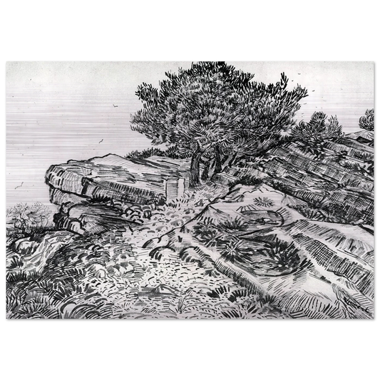 Montmajour - Vincent van Gogh Brushed Aluminum Print - 70x100 cm / 28x40 inches | Vincent van Gogh Aluminum Print | Vincent van Gogh Prints