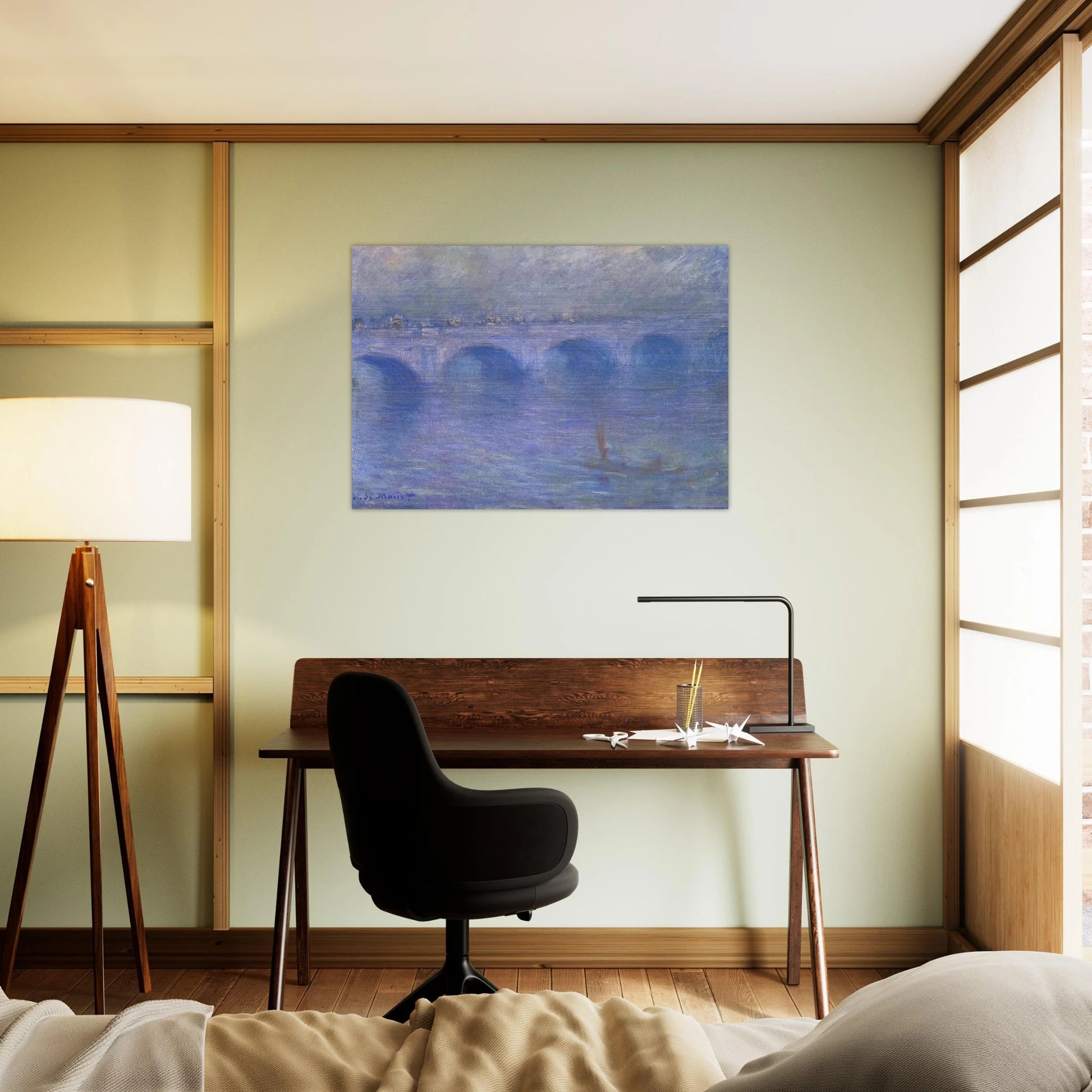 Waterloo Bridge in the Fog - claude monet Brushed Aluminum Print - 70x100 cm / 28x40 inches | claude monet Aluminum Print | claude monet Prints